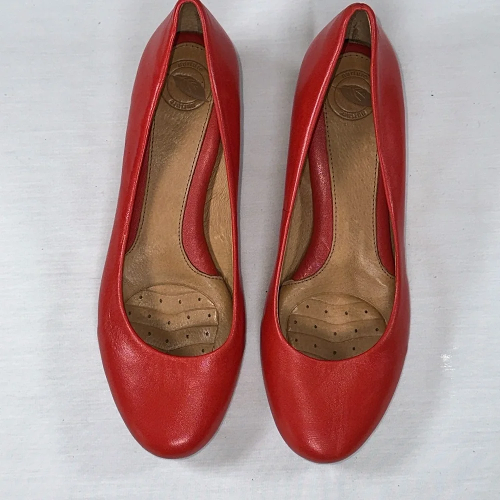 Nurture by Lamaze Deon Red Leather Cork Wedge Pump Office Comfort Women Size 7.5